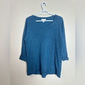 Deane & White 100% Cashmere Blue Knit Sweater Women’s Size XL Soft Luxury